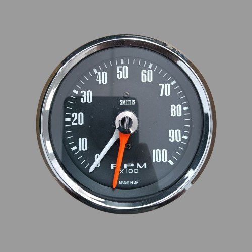 SMITHS TACHOMETER GAUGE - 0-10 (x100) - BLACK FACE