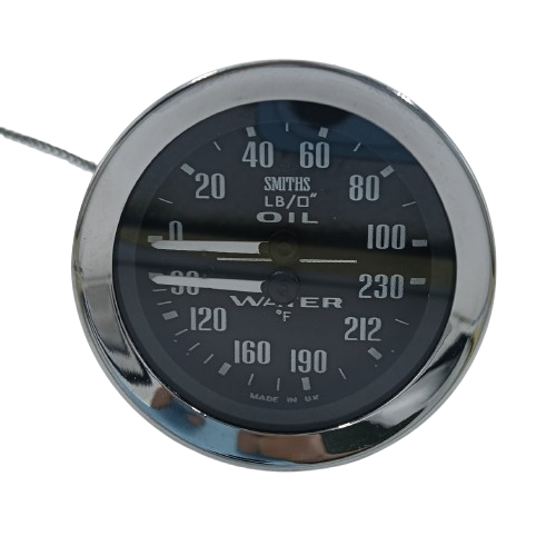 SMITHS OIL & WATER 52MM (DUAL GAUGE) - BLACK
