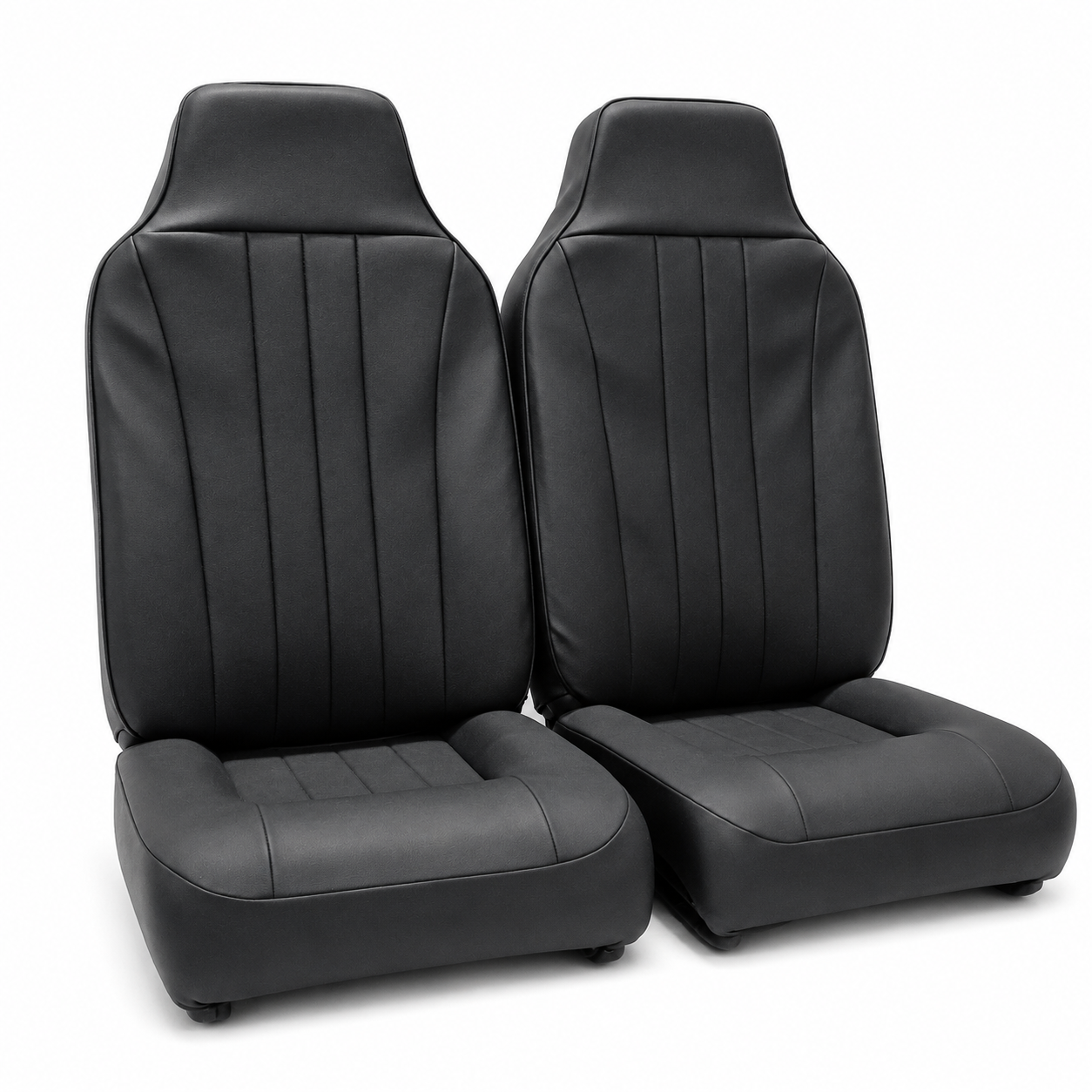 MOKE PAIR OF FRONT TOMBSTONE SEATS - BLACK - [MK1131]